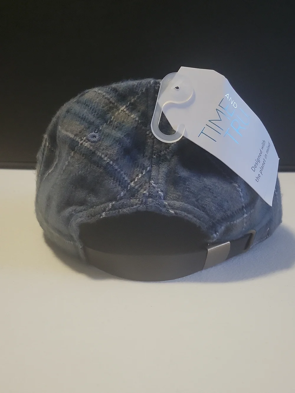 Plaid Baseball Cap in Slate Gray T21